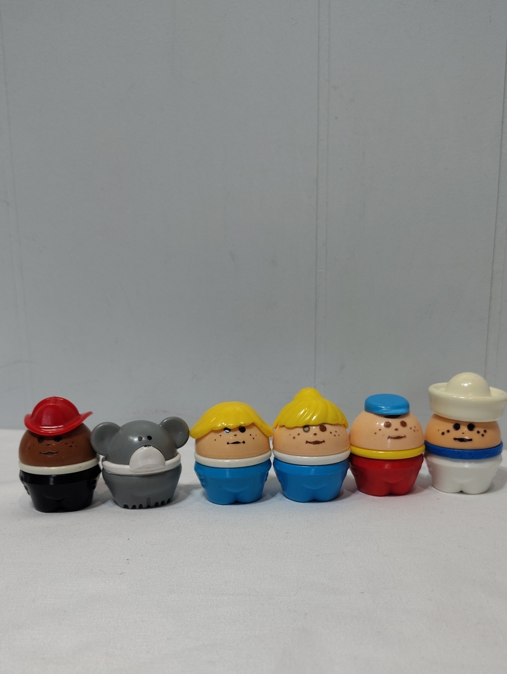 Little Tikes Toddle Tots Vintage Play Dolls 80's 90's Lot of 6 Mouse Sailor Fire